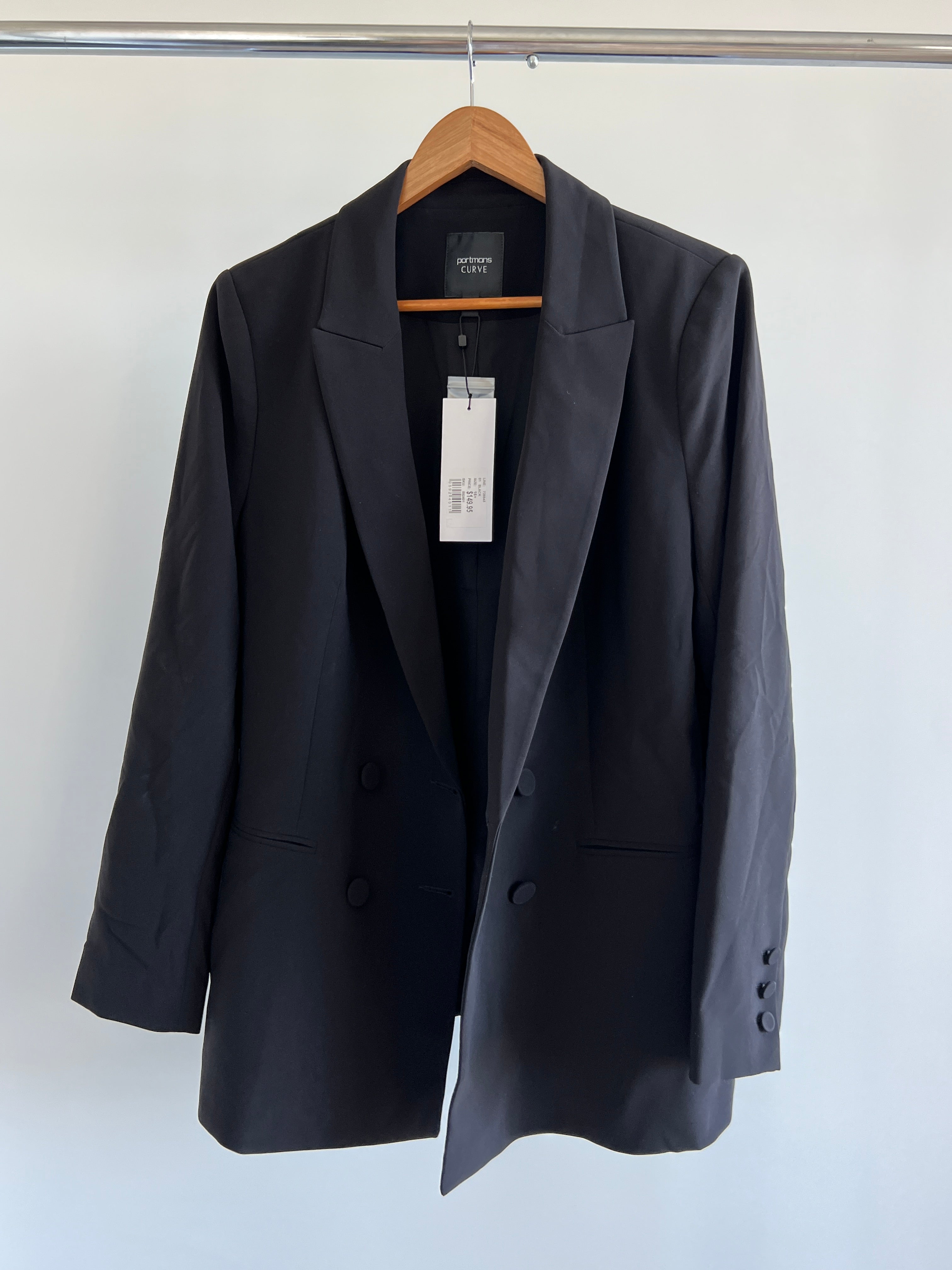 Portmans Black Blazer - 16+ – flashbackshop.com.au