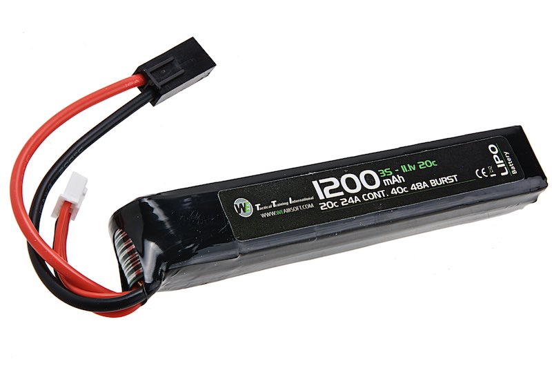 G&P Airsoft Lipo Battery 11.1v 1200mAh (30C, Big Deans / T Connector)