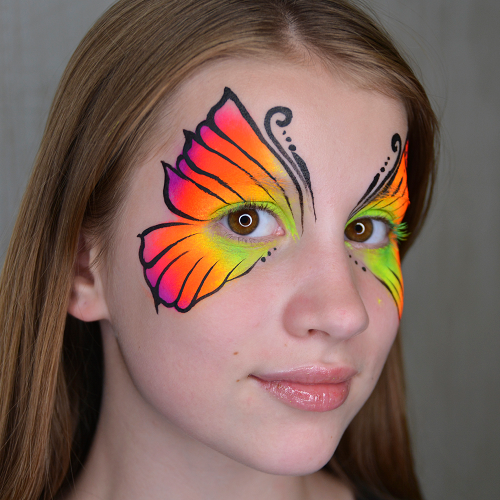 Rainbow Butterfly Face Paint, 3 Easy Steps