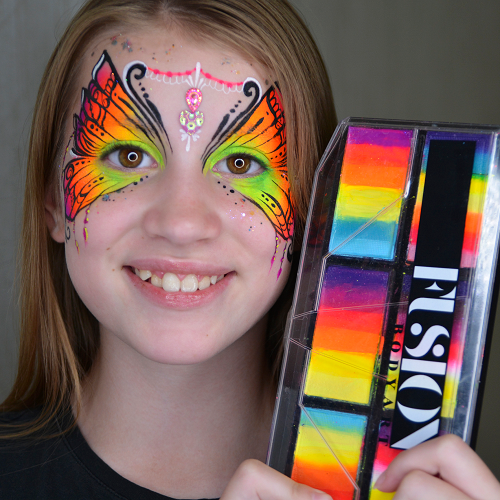 UV Neon Face Paint Tutorial - How to Do Neon Festival Face Paint 