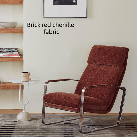 Brick red chenille fabric