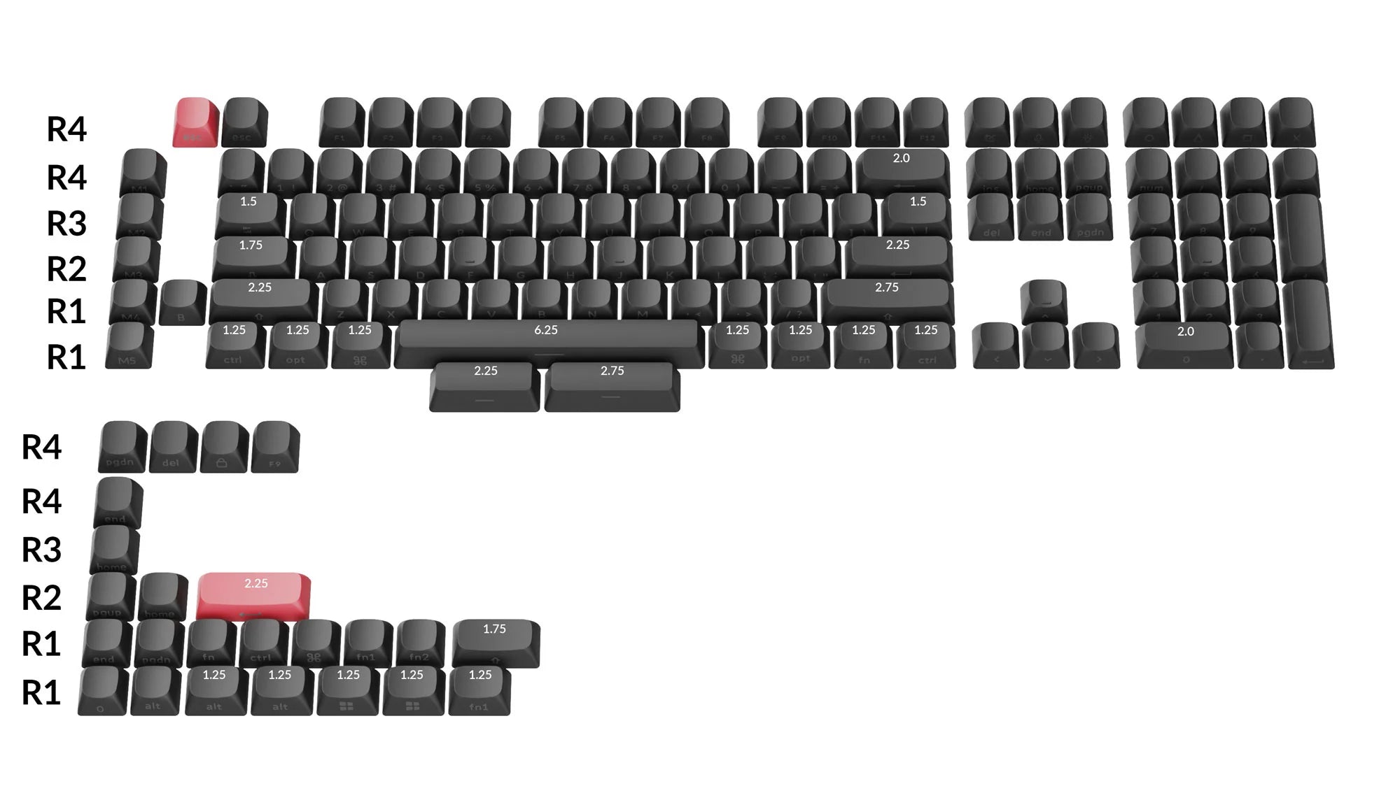 Double Shot OSA PBT Side-Printed Full Keycap Set