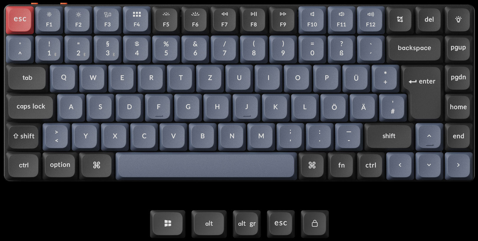 🇩🇪 German DE-ISO Layout (PBT) of Keychron K3 Pro QMK/VIA ultra-slim custom mechanical keyboard low-profile ISO UK layout