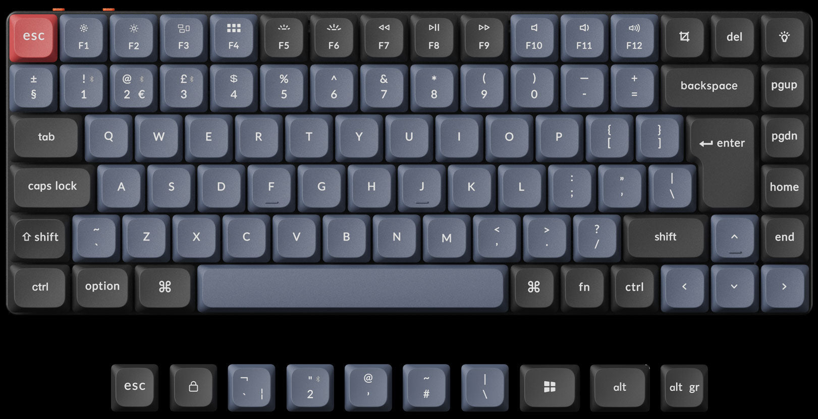 🇬🇧 UK-ISO Layout (PBT) of Keychron K3 Pro QMK/VIA ultra-slim custom mechanical keyboard low-profile ISO UK layout