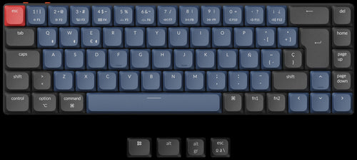 Keychron K7 Pro QMK/VIA Wireless Mechanical Keyboard For Mac And Windows Spanish ISO Layout