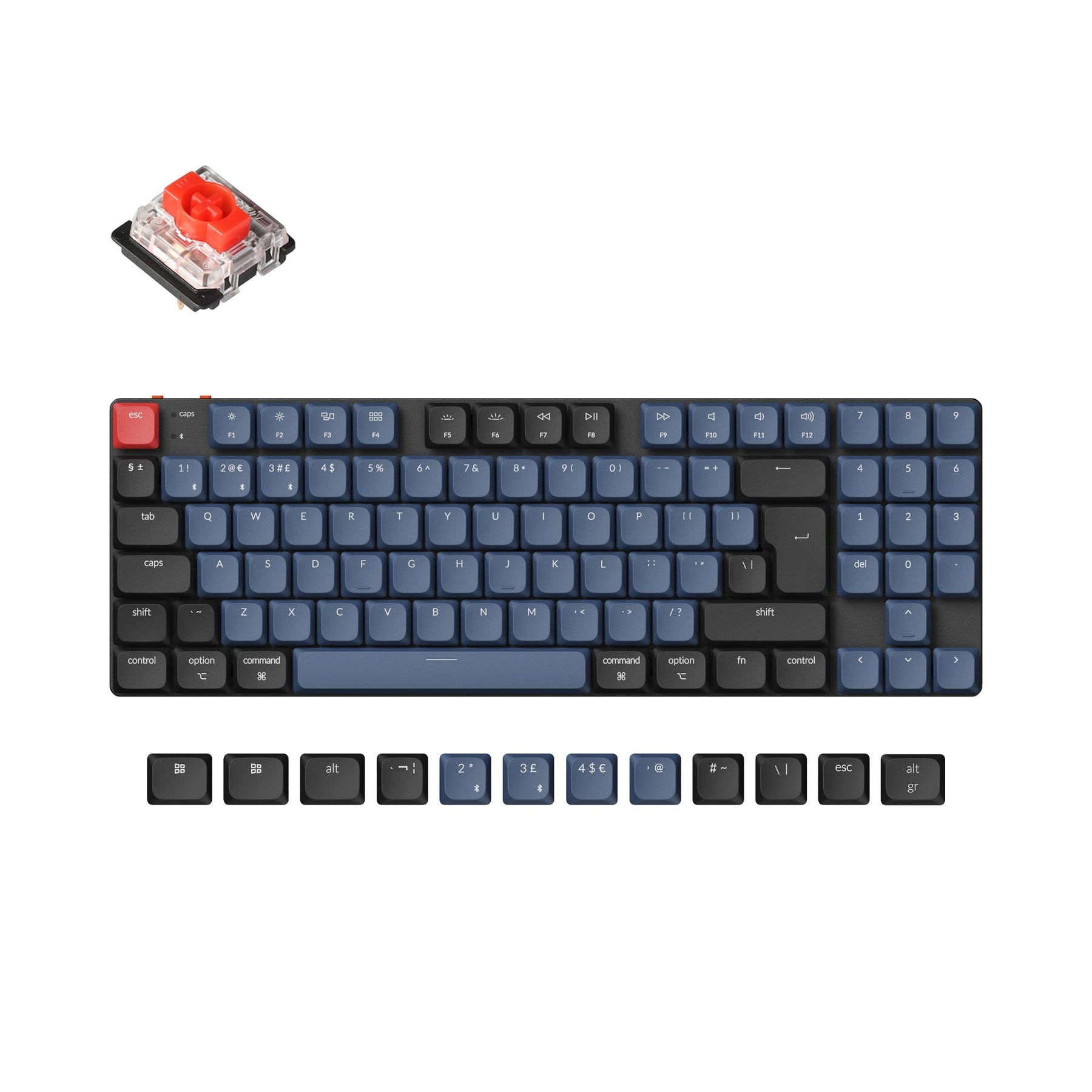 124 Keys Spanish Layout Mix Color Keycap European Type Ansi Iso Material  for Cherry MX Switches Fit Mechanical Keyboards Caps, Key Cap Set 