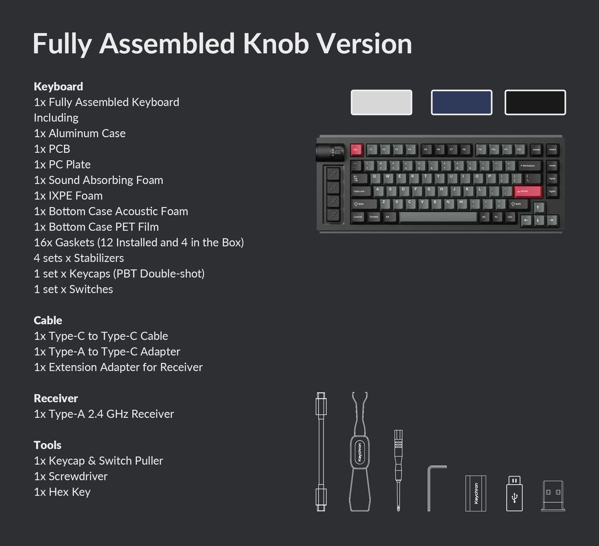 Package List of Lemokey L1 75% Layout custom keyboard version