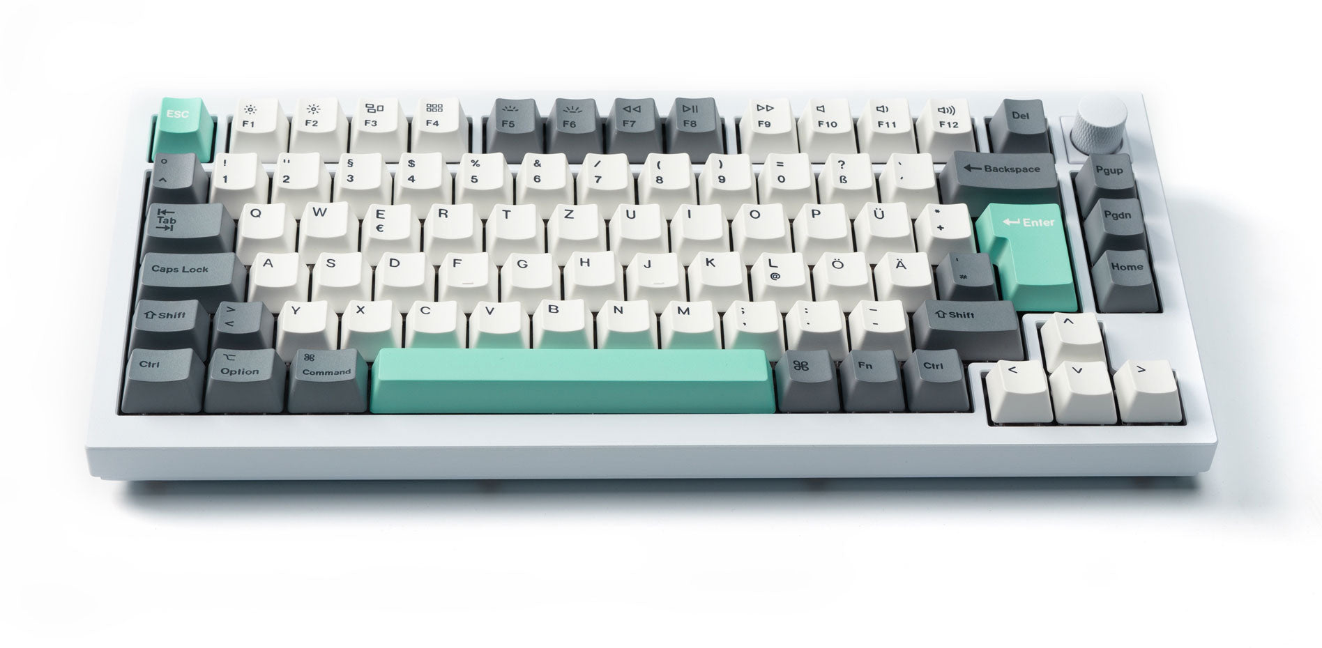 ISO OEM Dye-Sub PBT Full Set Keycap Set - Gray White Mint