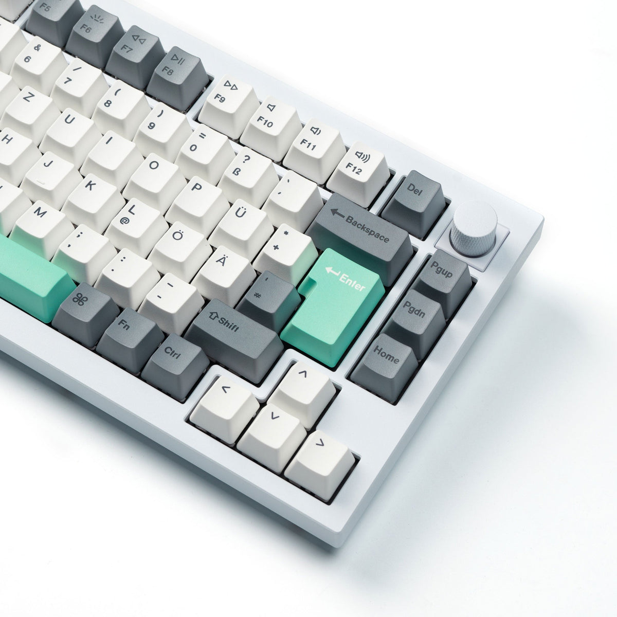 ISO OEM Dye-Sub PBT Full Set Keycap Set - Gray White Mint