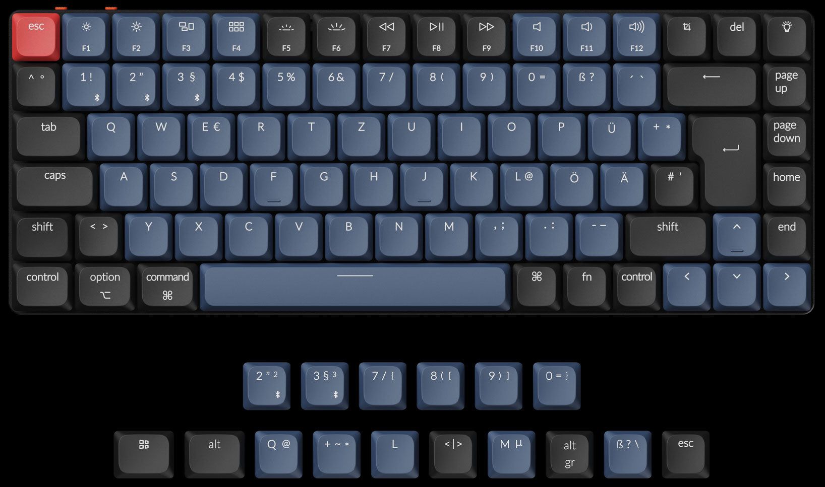 🇩🇪 German DE-ISO Layout (ABS) of Keychron K3 Pro QMK/VIA ultra-slim custom mechanical keyboard low-profile ISO UK layout