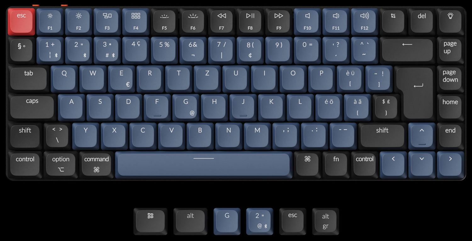 🇨🇭Swiss-ISO Layout (ABS) of Keychron K3 Pro QMK/VIA ultra-slim custom mechanical keyboard low-profile ISO UK layout