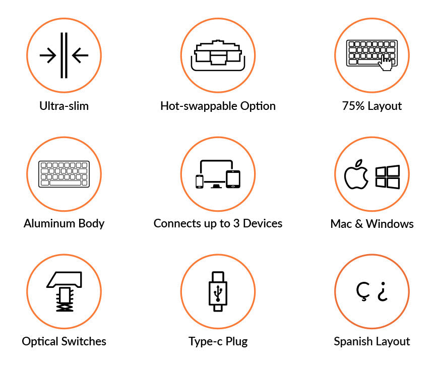 Features of Keychron K3 Ultra-slim Wireless Mechanical Keyboard (Spanish ISO-ES Layout) - Version 2