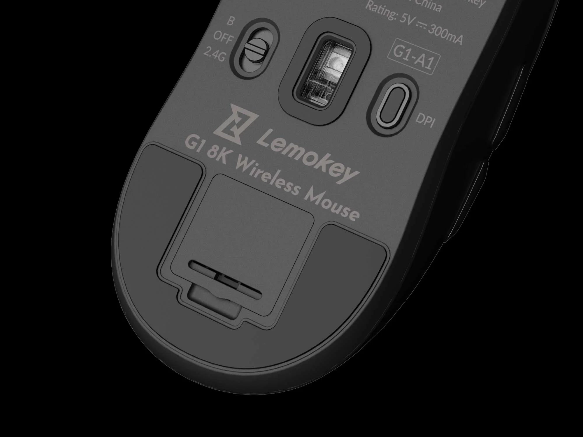 DPI Button & Receiver Storage on the Lemokey G1 mouse