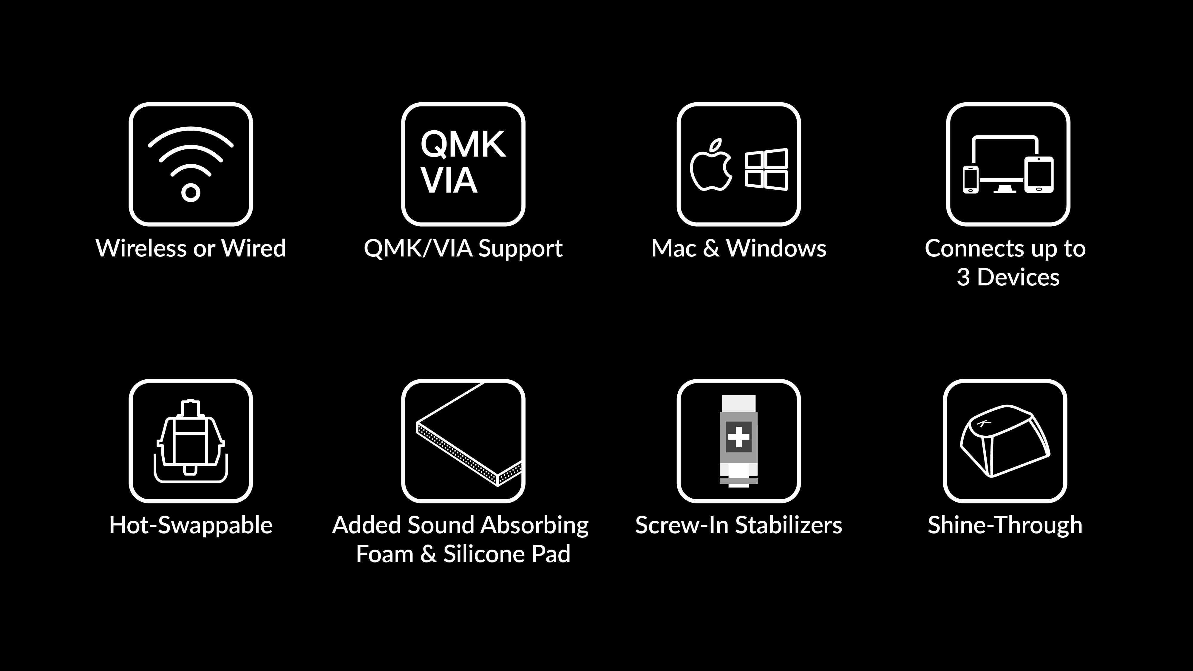 Features of Keychron K2 Pro QMK/VIA Wireless Mechanical Keyboard - ISO Layout