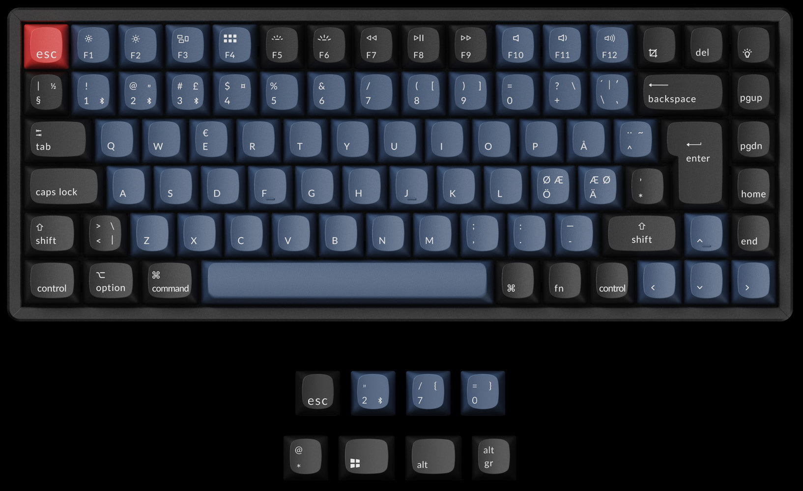 Keychron K2 Pro QMK/VIA Wireless Mechanical Keyboard For Mac And Windows-Nordic ISO Layout