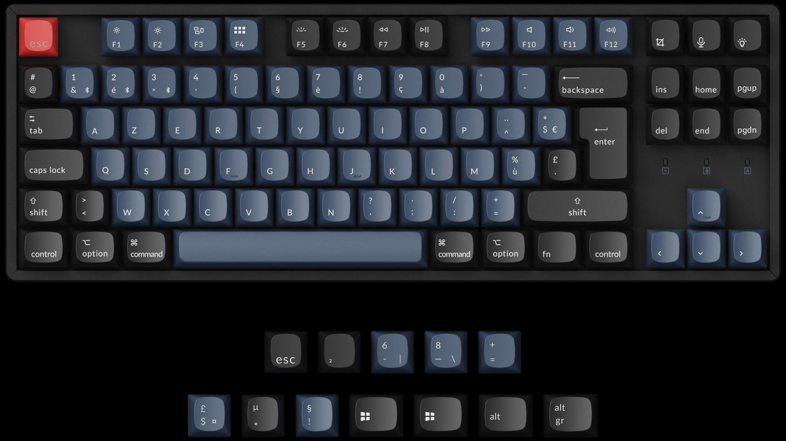 Keychron K8 Pro QMK/VIA Wireless Mechanical Keyboard For Mac And Windows-French ISO Layout