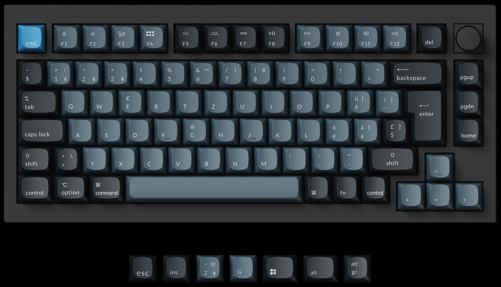 Keychron Q1 Pro QMK/VIA 75% layout wireless custom mechanical keyboard ISO layout