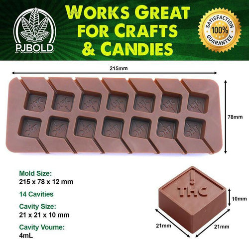 Pj Bold Square Silicone Candy Mold, 266 Cavity, 2ml