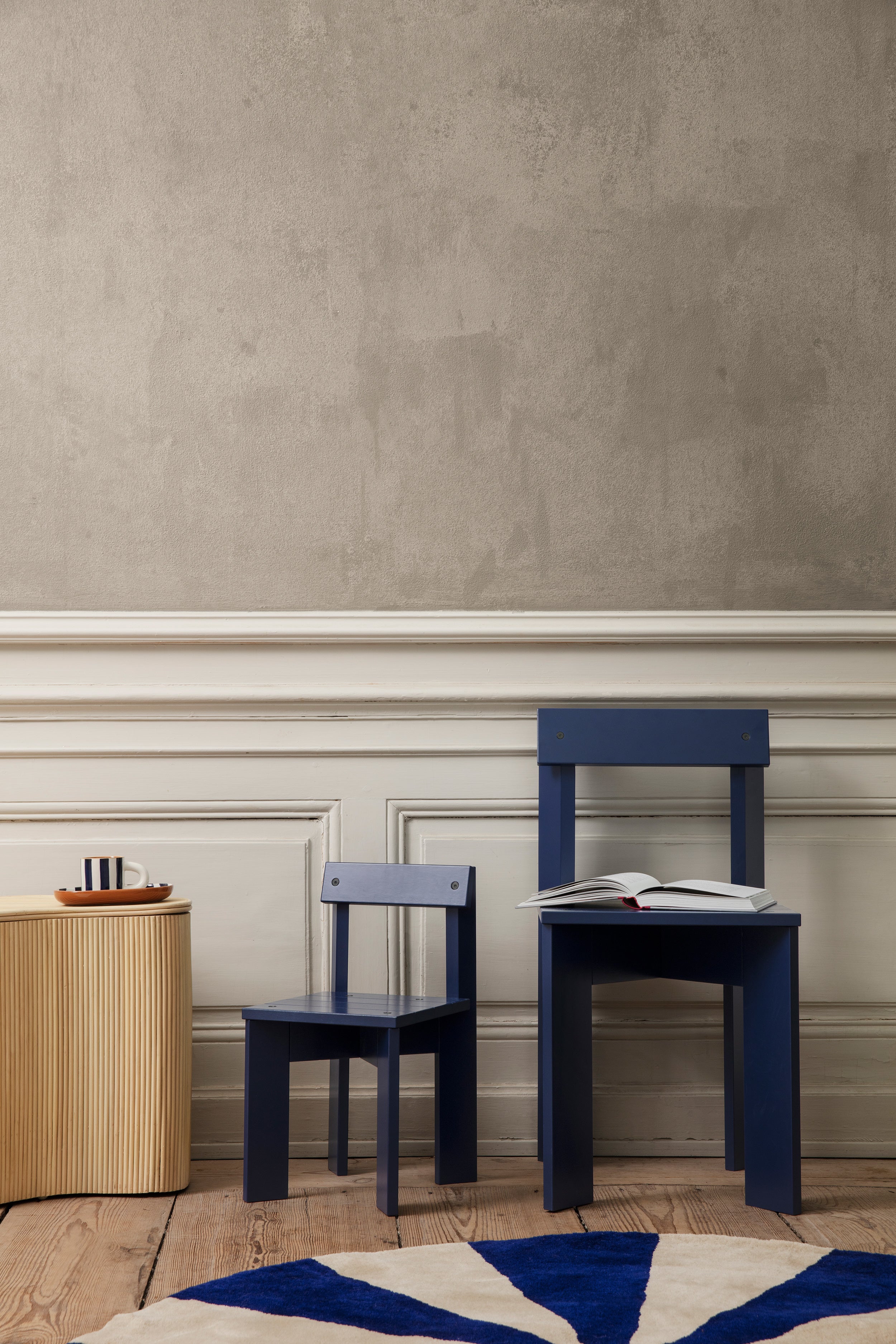 Ark Dining Chair in Blue. Image provided by Ferm Living.