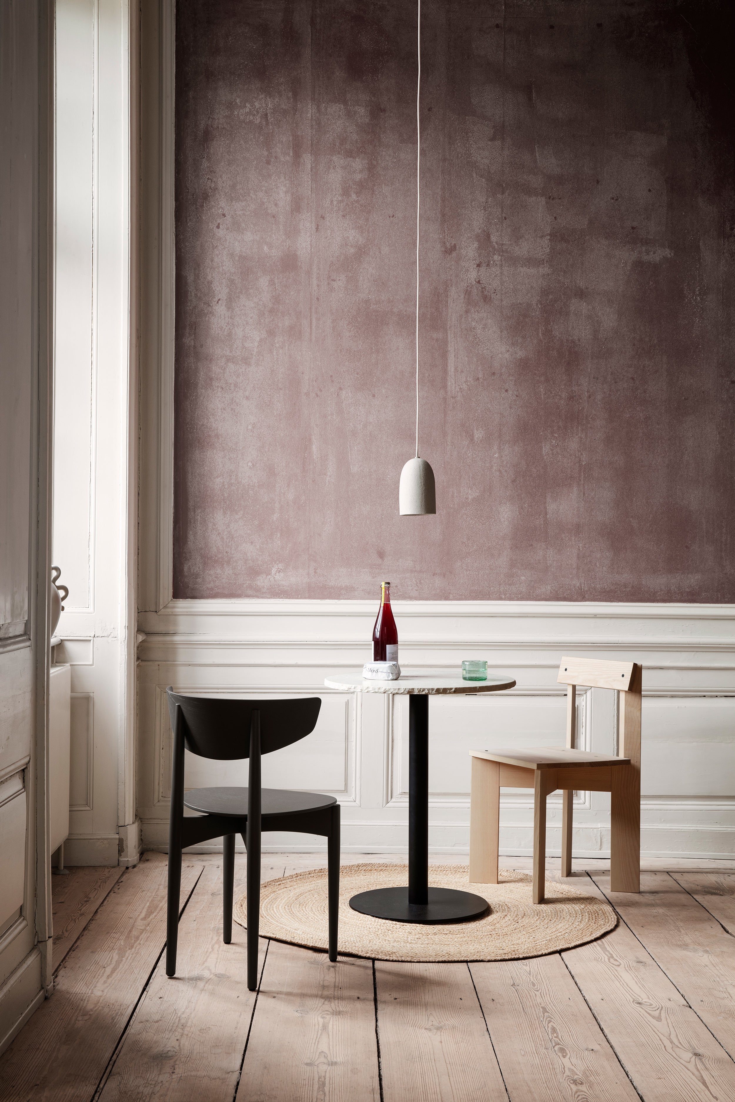 Ark Dining Chair with the Herman Dining Chair. Image provided by Ferm Living