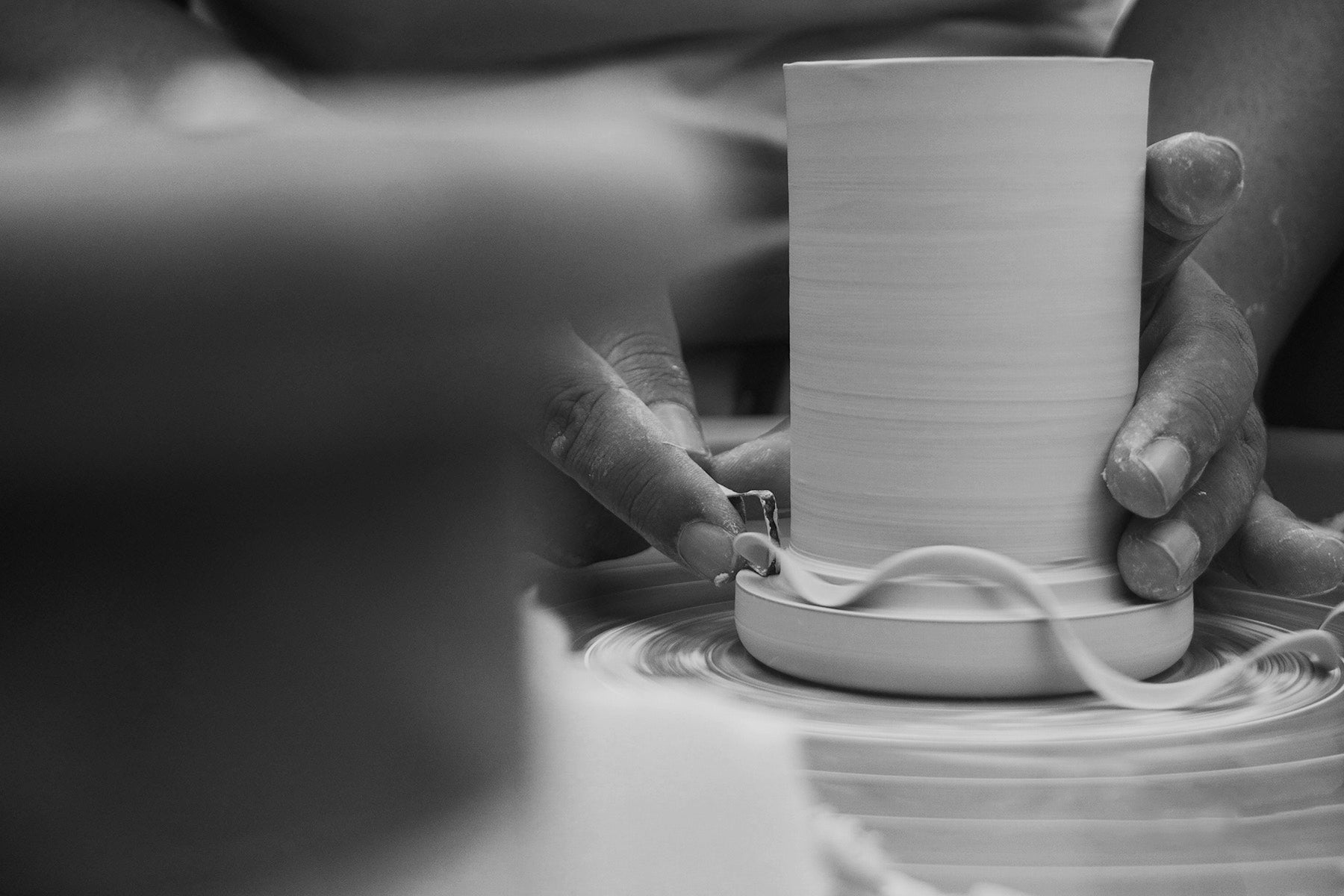 Our handmade clay ceramic shades in various stages of production. Photo supplied by Gaya ceramics.