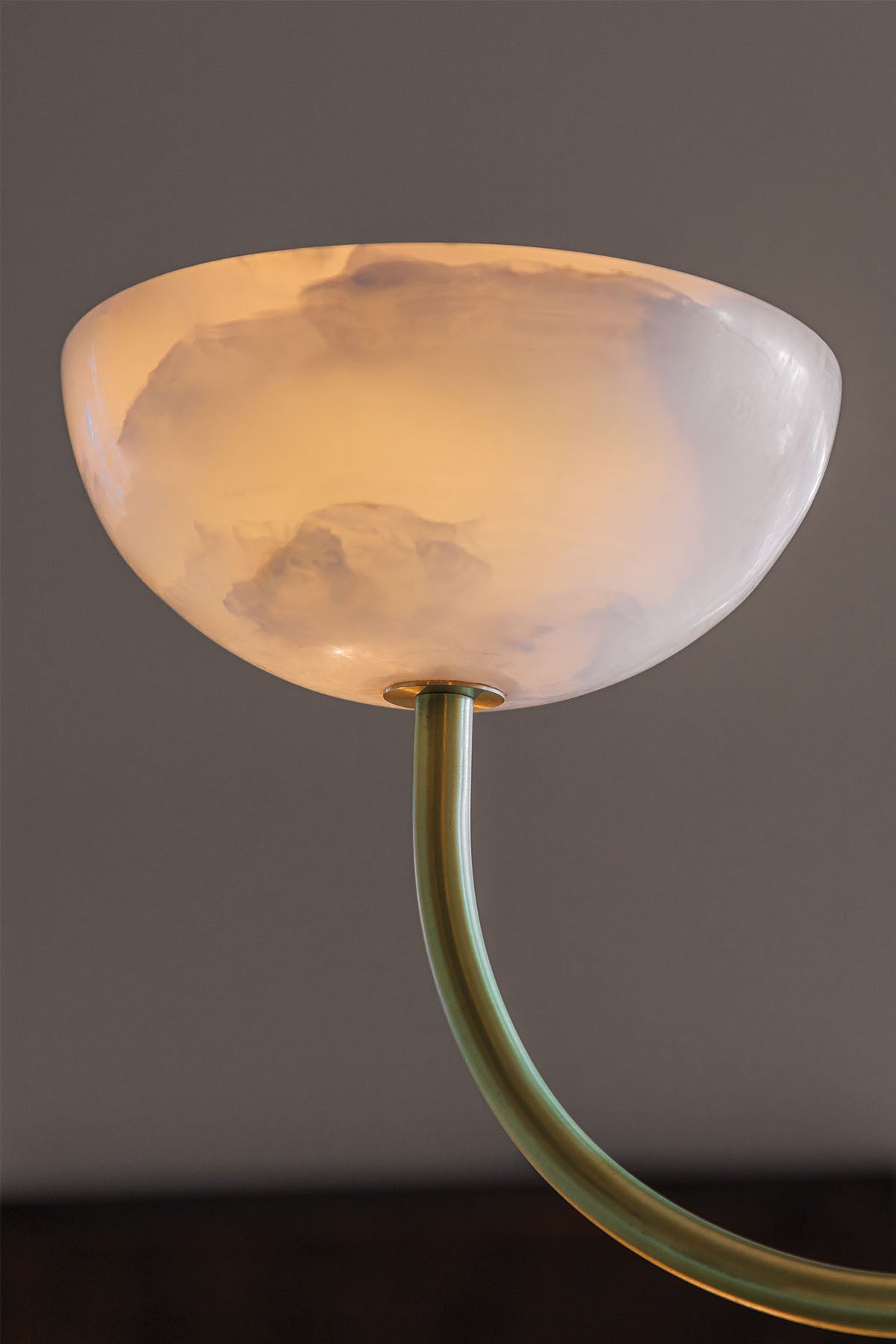 Aurelia Double Offset Pendant, White Onyx and Brass. Image by Lawrence Furzey