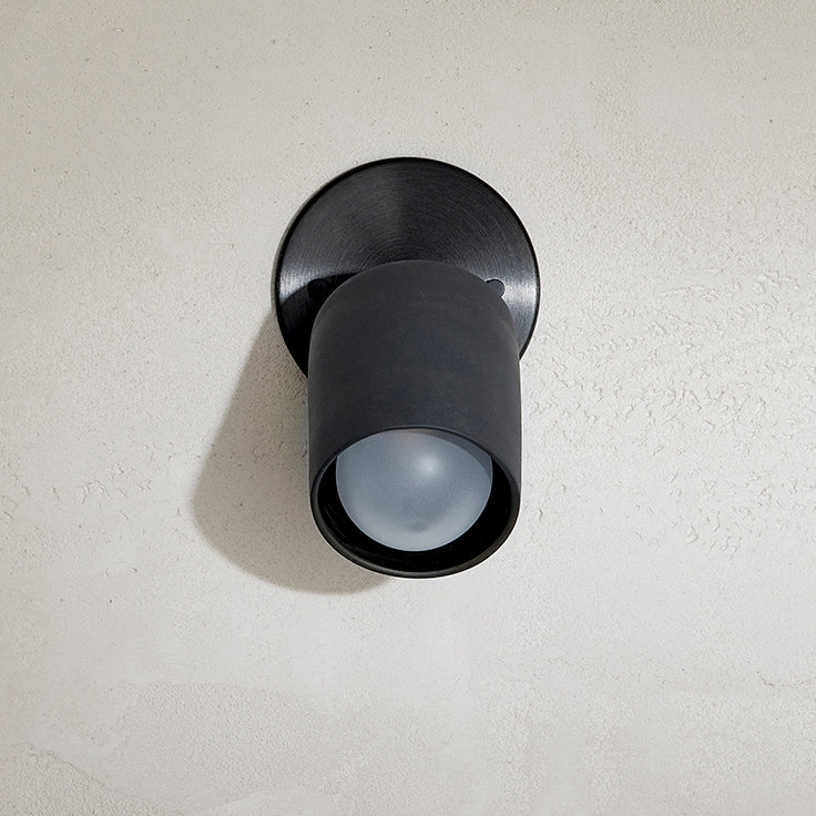 Close up detail of Marz Designs Terra 1 Short Articulating Light in Slate and Brushed Black