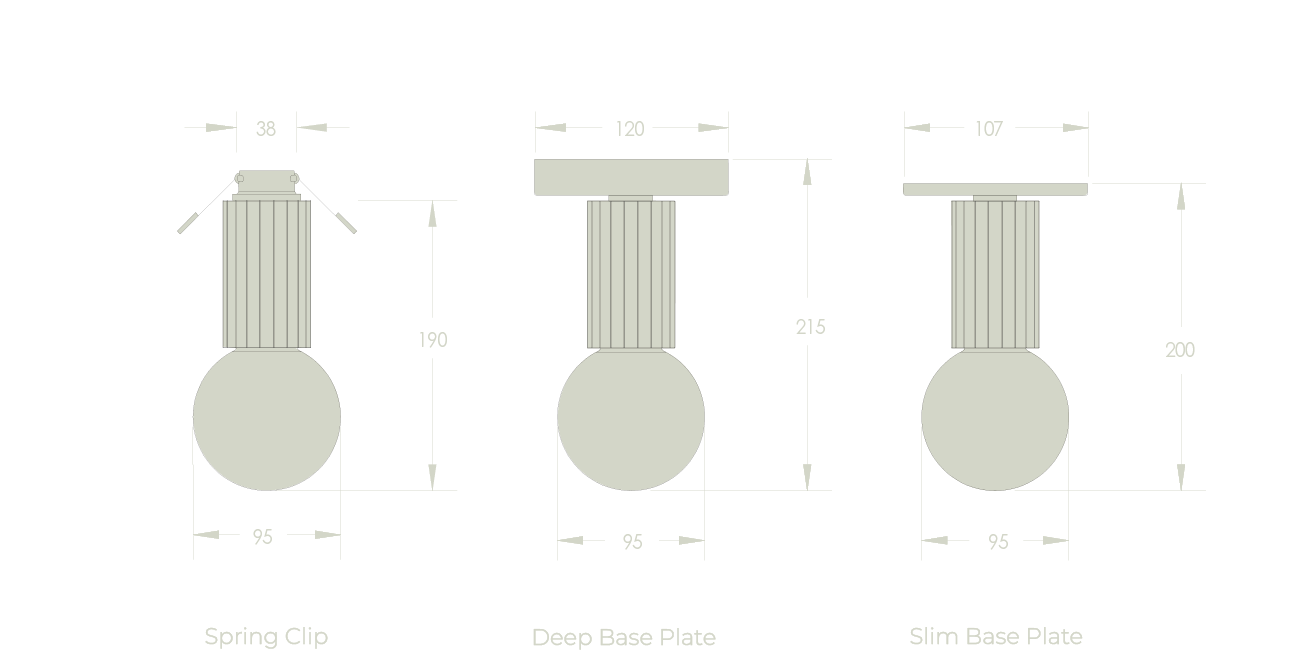 Attalos Ceiling Light product dimensions. 