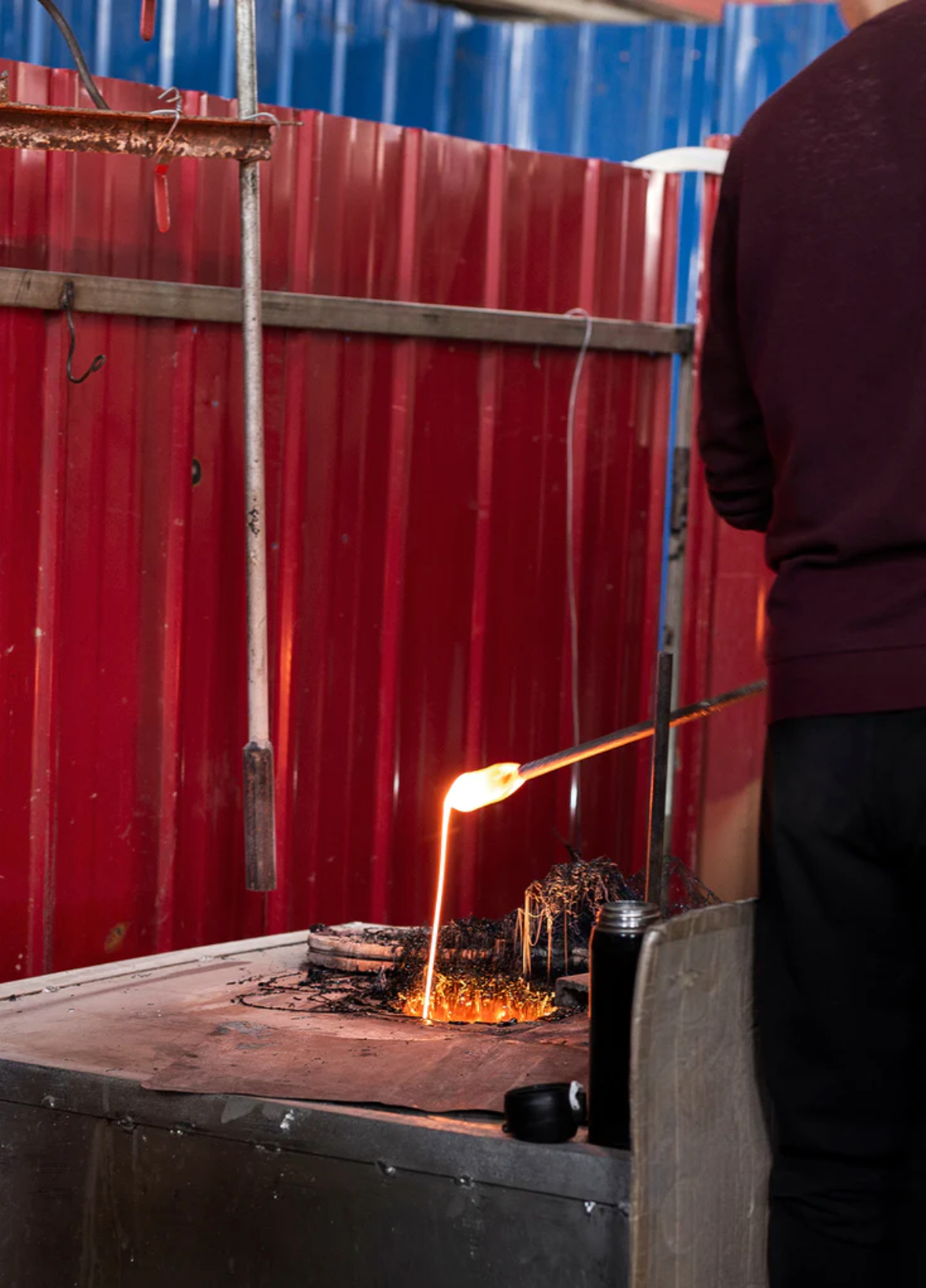 Beijing, Shanxi Province glass factory where each piece from the Ripple Collection is mouth-blown and handmade. 