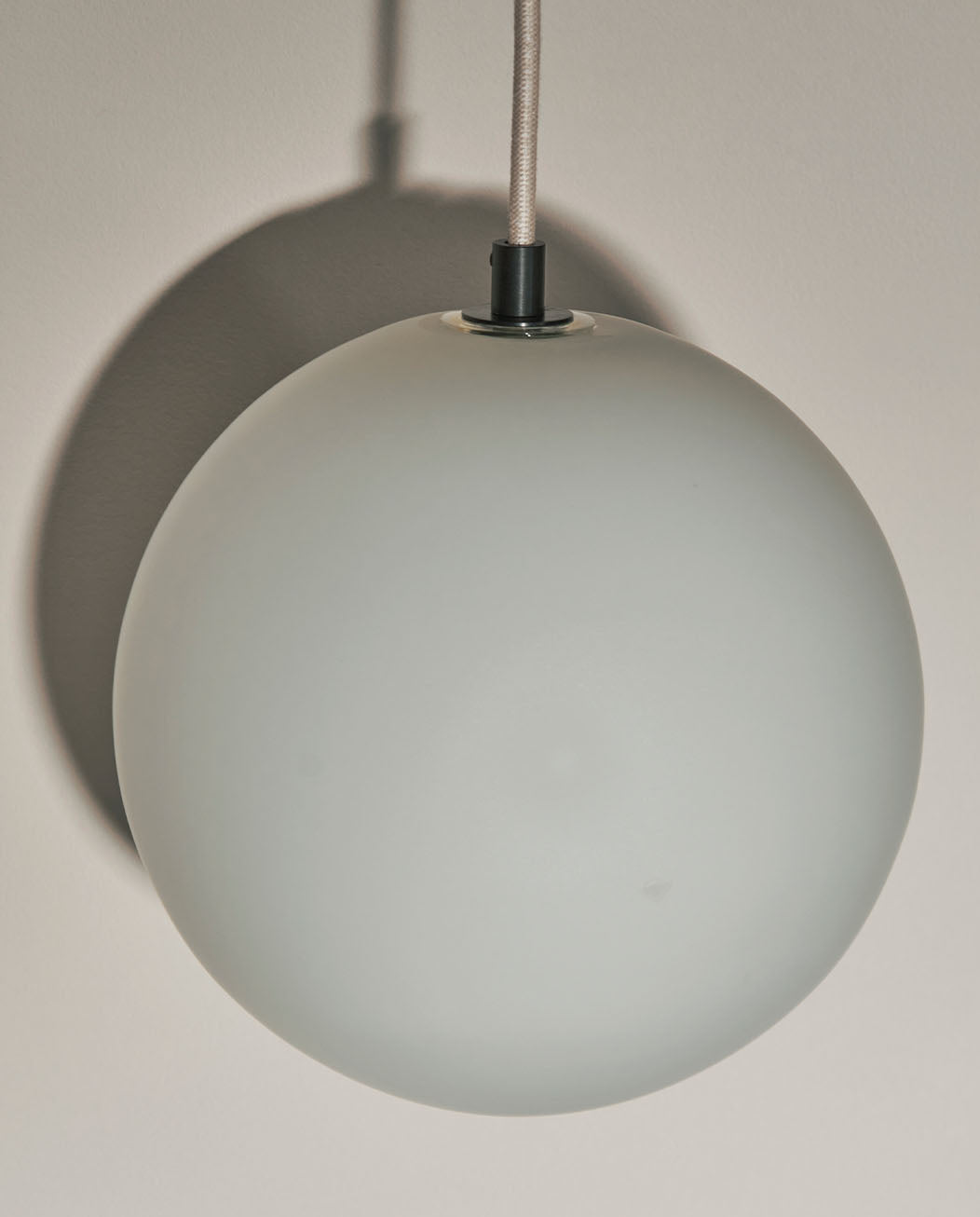 Marz Designs Orb Pendant, Large in White Frosted and Bushed Black