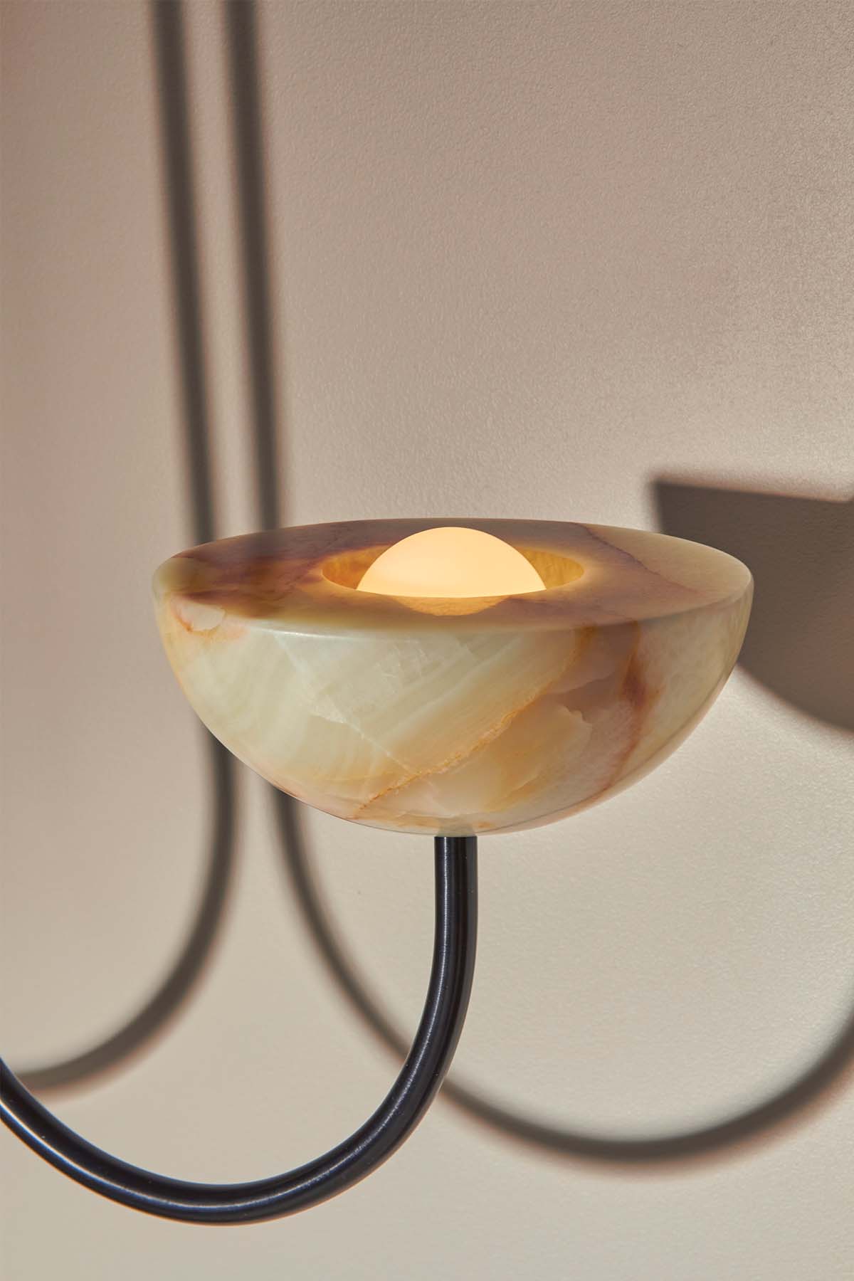 Aurelia Double Pendant, Jade Onyx and Brushed Black. Image by Lawrence Furzey