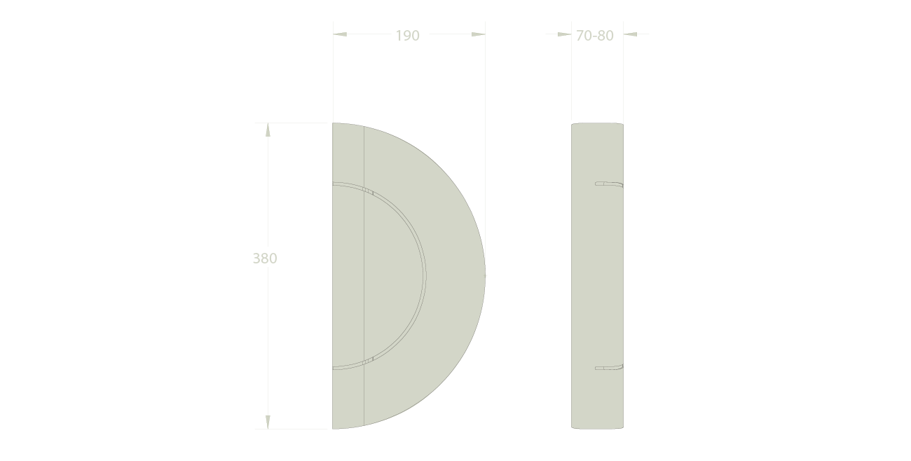 Marz Designs Furl Circle Wall Light dimensions.