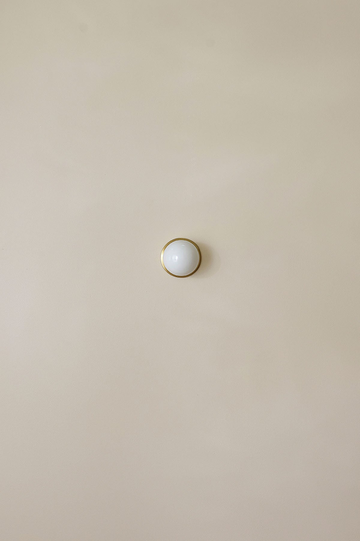 Orb Surface Sconce, Small in Brass and Opal. Image by Lawrence Furzey.