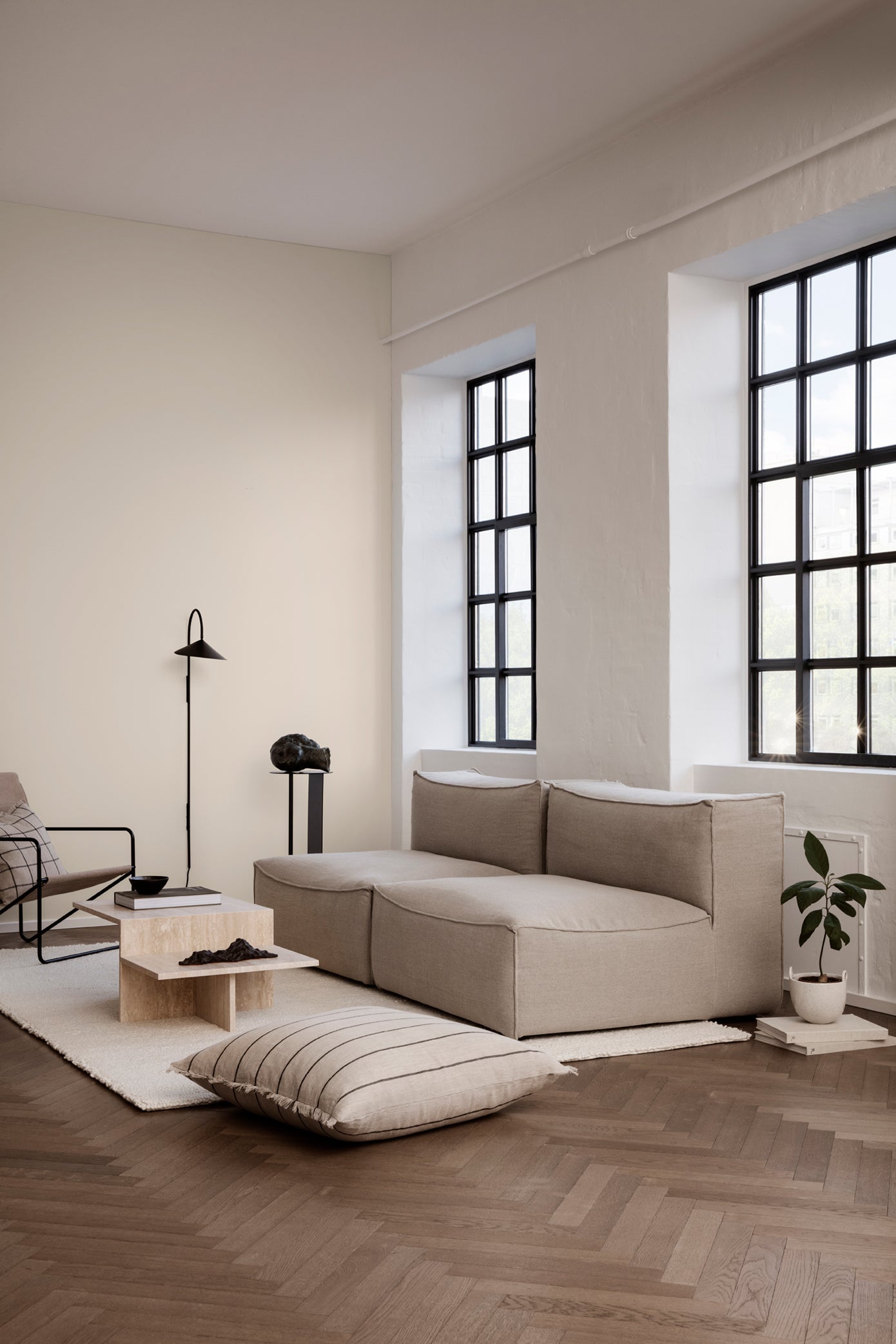 Catena Sofa, L100 centre configuration in Rich Linen. Image by Ferm Living.