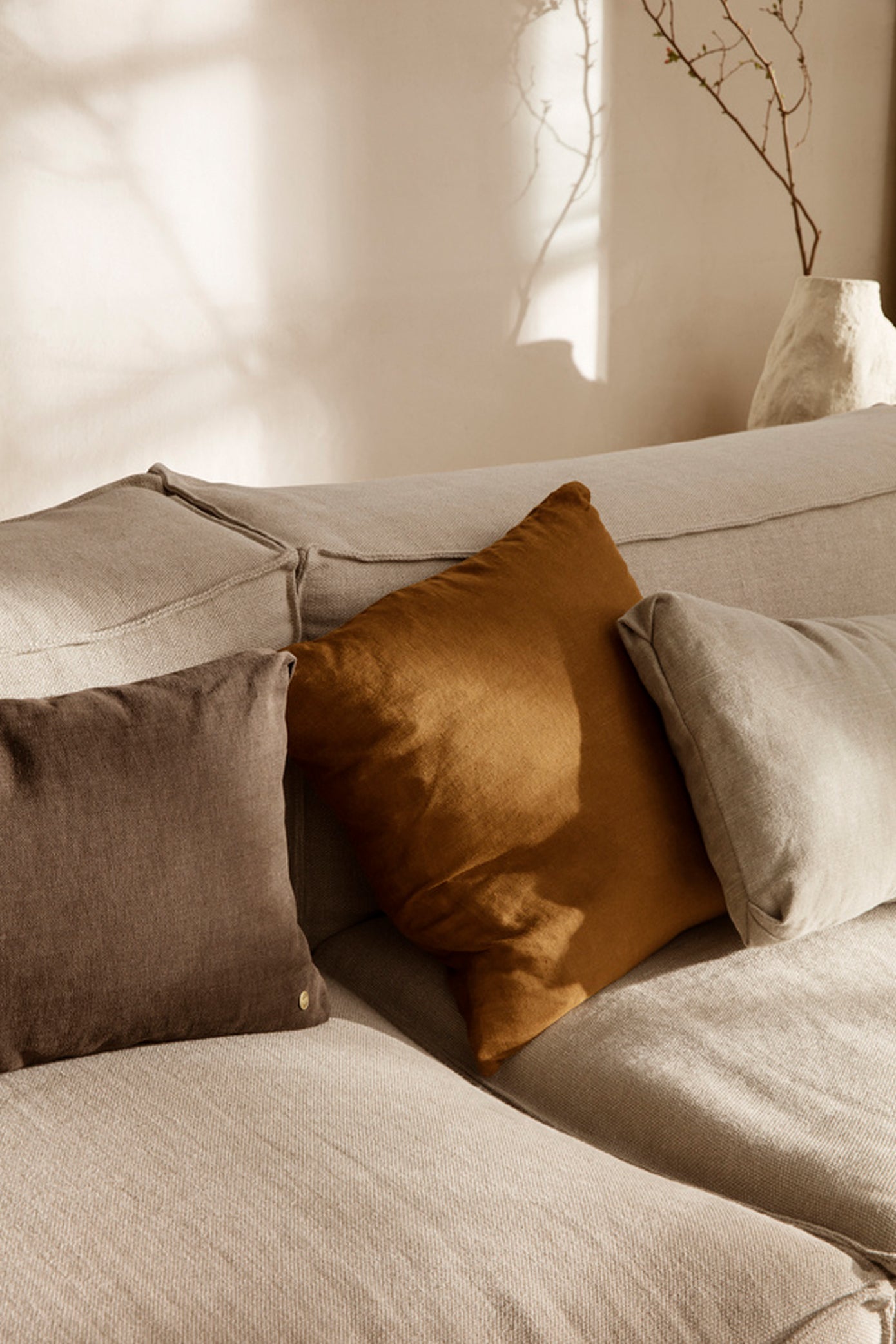 Catena Sofa, in Rich Linen. Image by Ferm Living