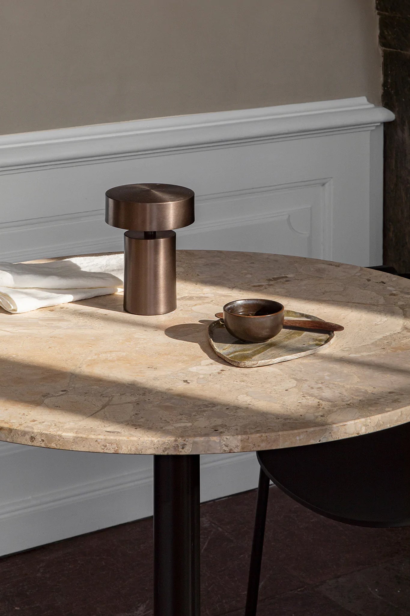 Detail of the Harbour Column Table, Dining in Kunis Breccia 