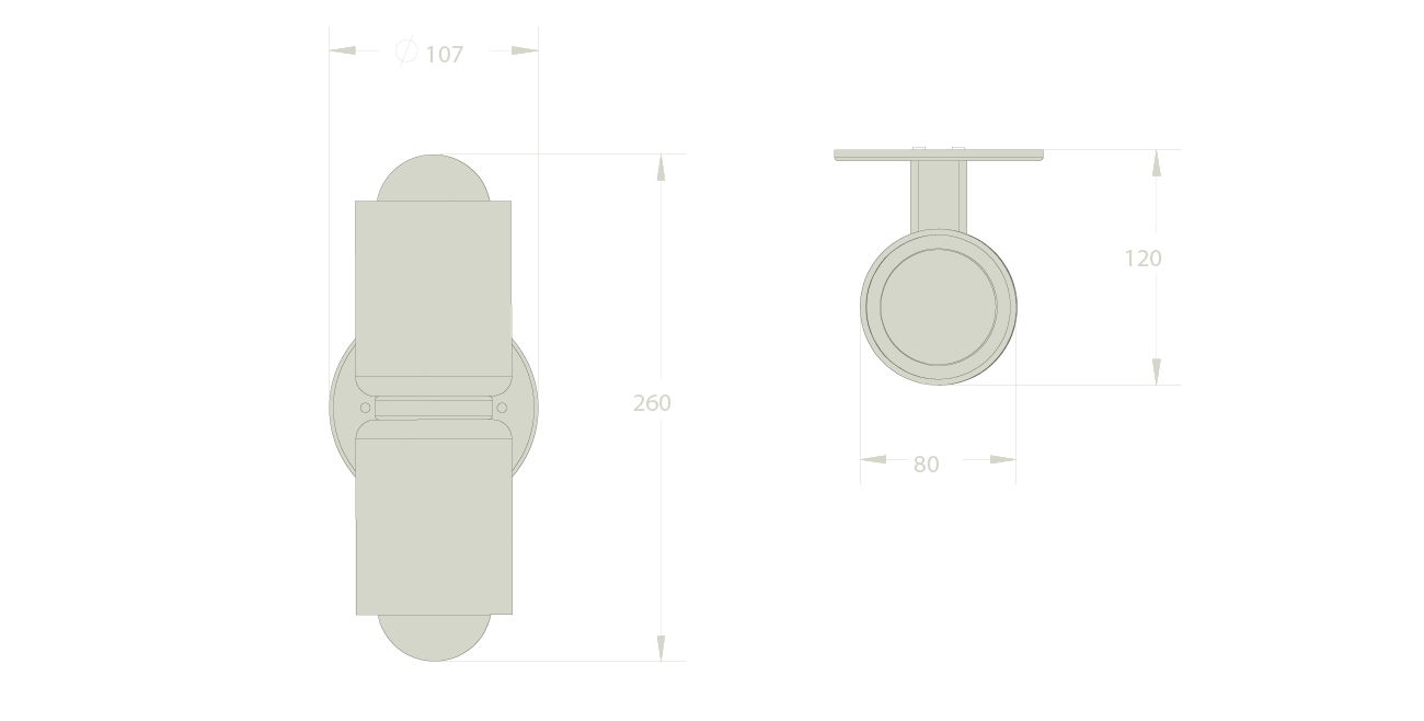 Marz Designs Terra 2 Wall Light dimensions.