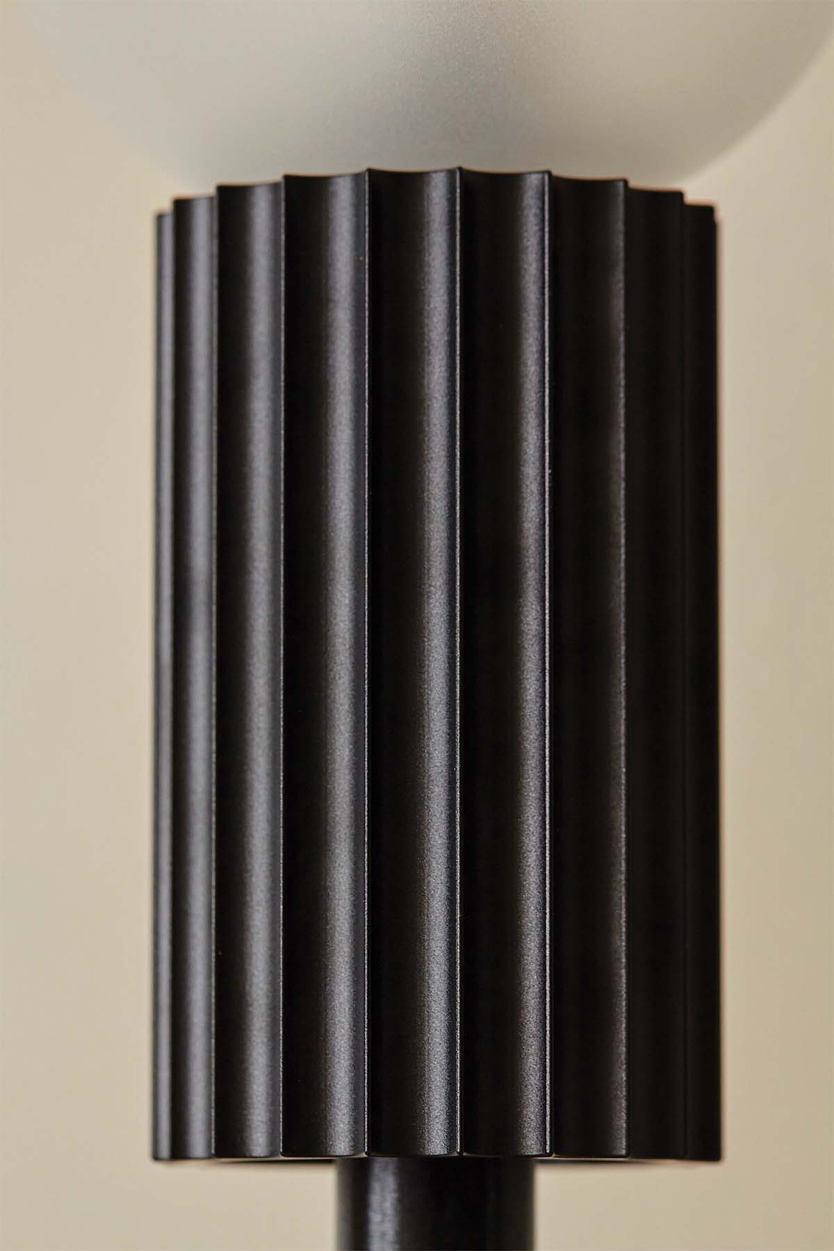 Attalos Wall Light in Brushed Black, detail. Image by Lawrence Furzey