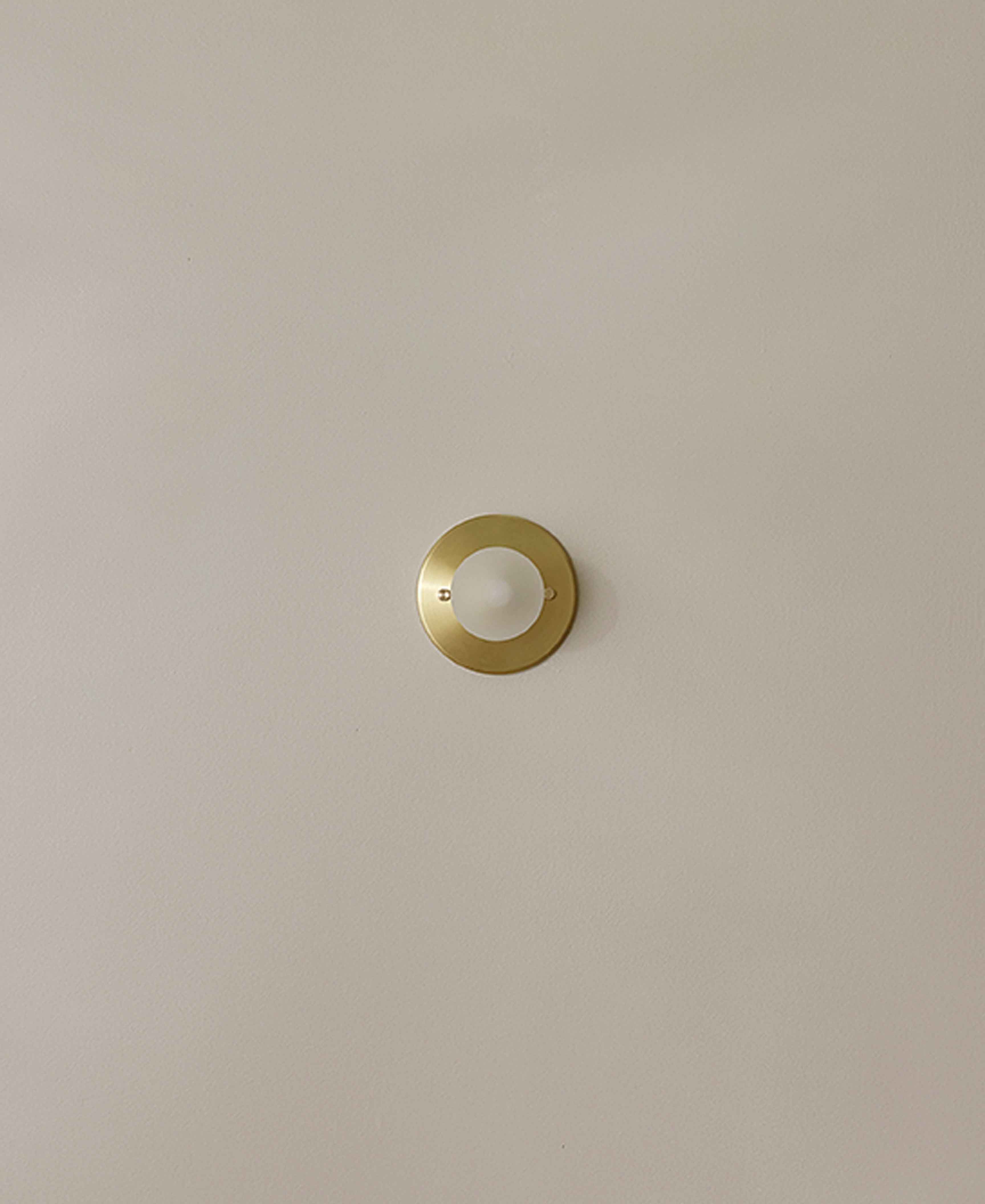 Marz Designs Orb Surface Sconce, Mini in Brass and Clear Frosted