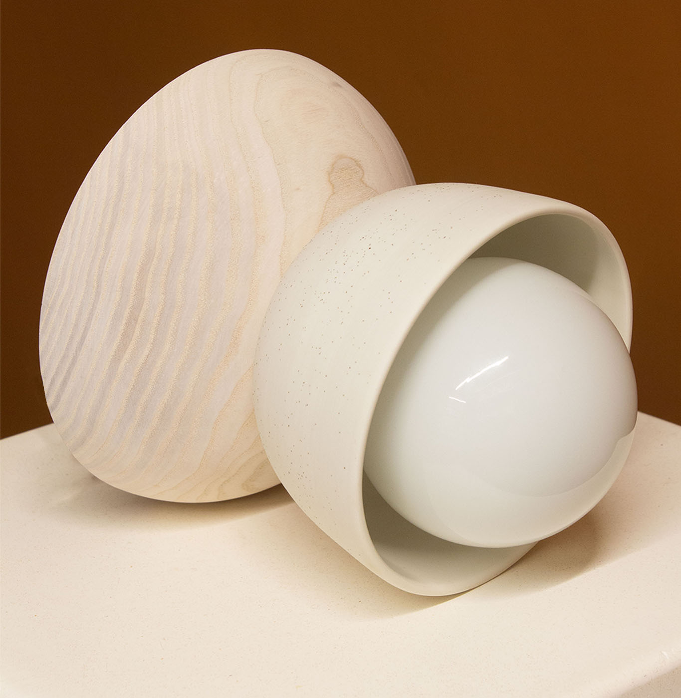 Imperfect Terra 00 Surface Sconce, Vanilla Bean, Bleached Ash and Opal