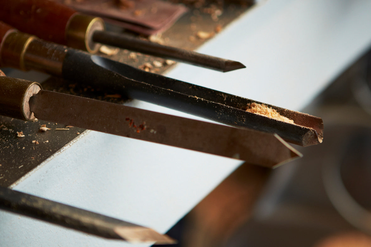 Lathe tools for production. Photographed by Nikki To.