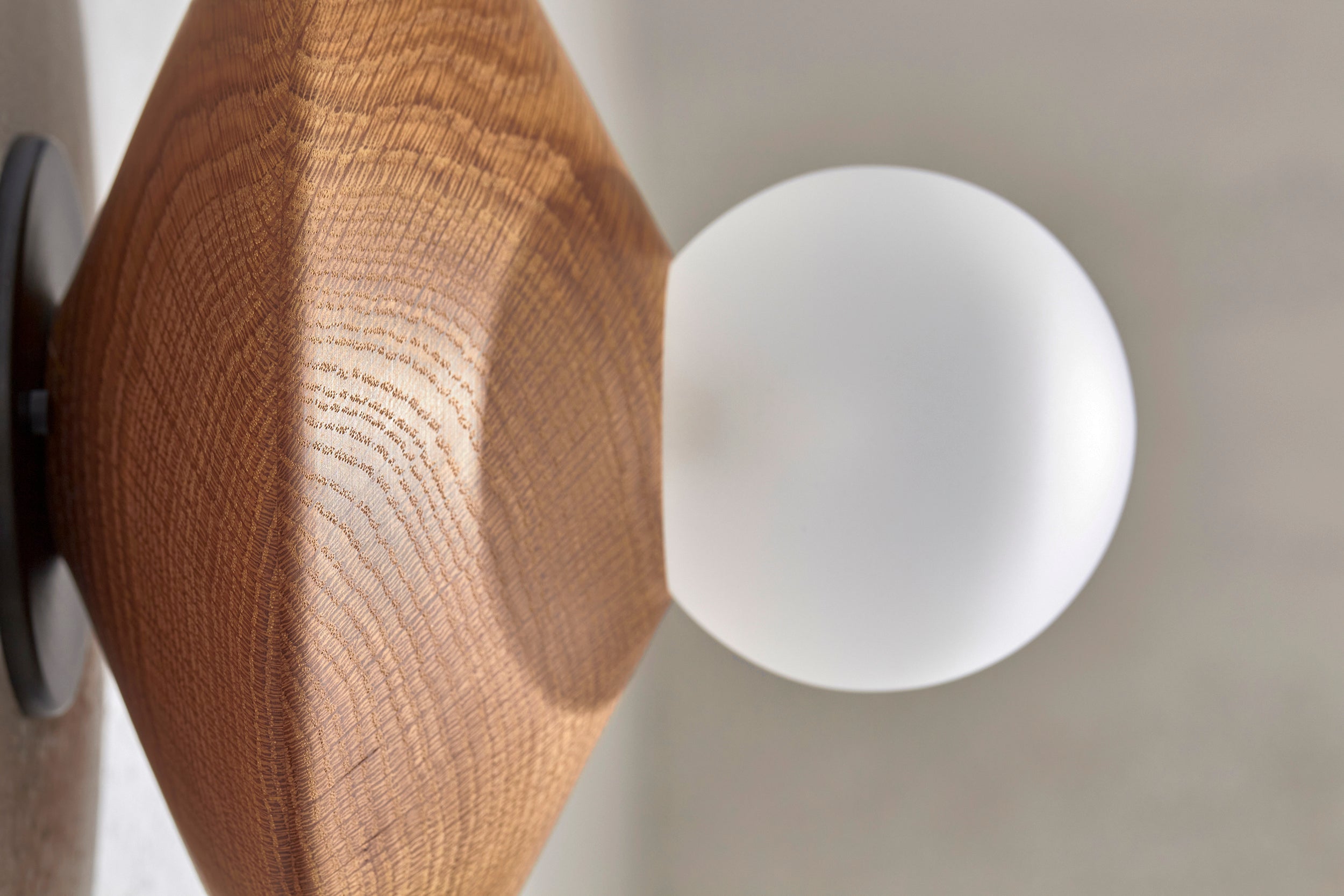 Close up detail of the Marz Designs Bright Beads Disc Wall Light.