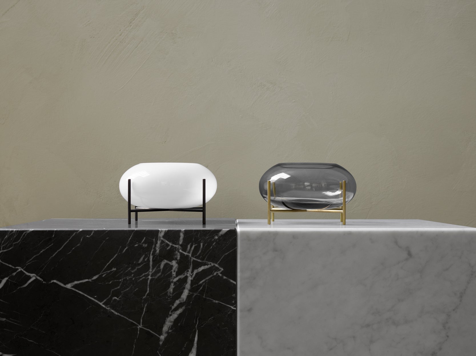 Menu - Plinth In Nero Marquina Marble and White Carrara Marble 