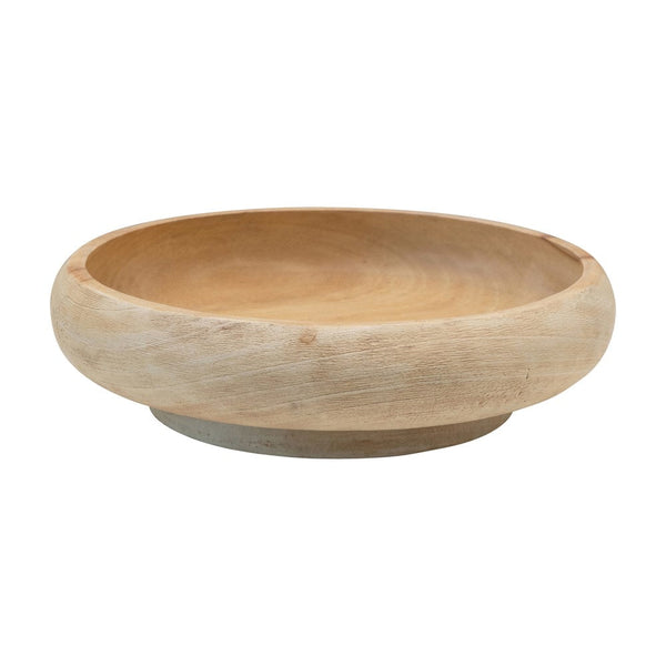 Glass and Mango Wood Pedestal Serving Bowl by World Market