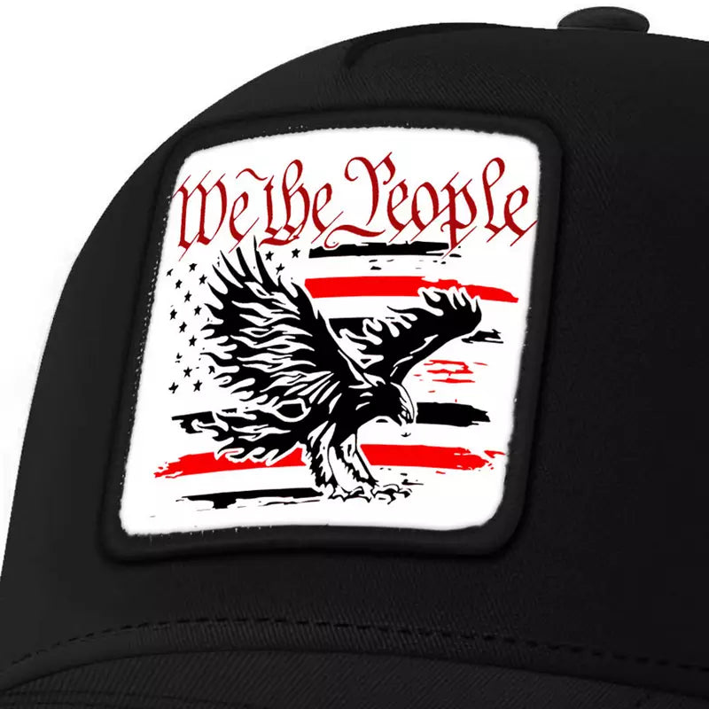 Premium Eagle We The People Patriot Embroidered Trucker Hat