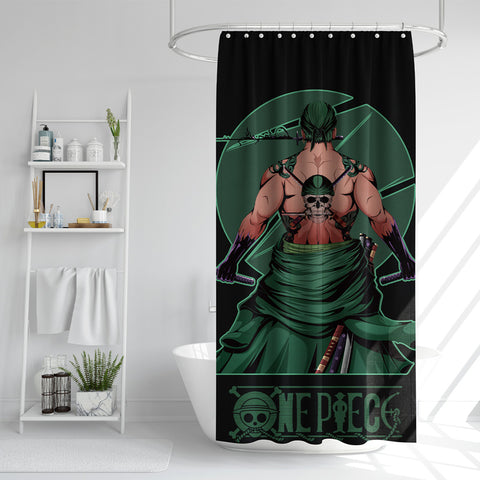 Zoro shower curtain, anime shower curtain, waterproof shower curtain, anime shower curtains, One piece shower curtain,