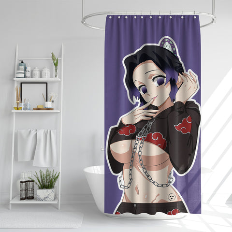Akatsuki shower curtain, anime shower curtain, waterproof shower curtain, anime shower curtains, Demon Slayer Shower Curtain,