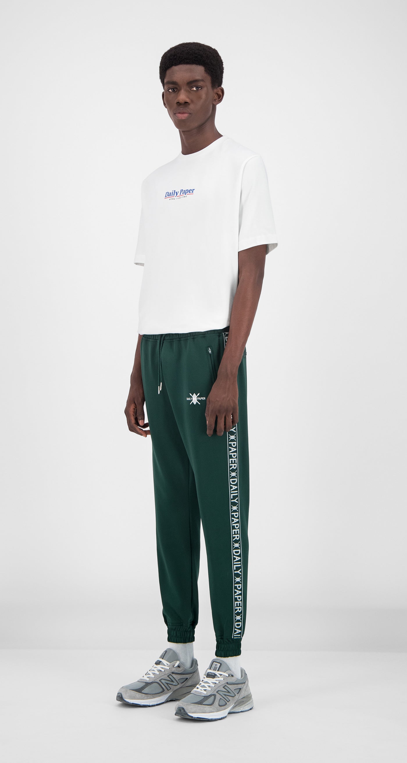 dark green track pants