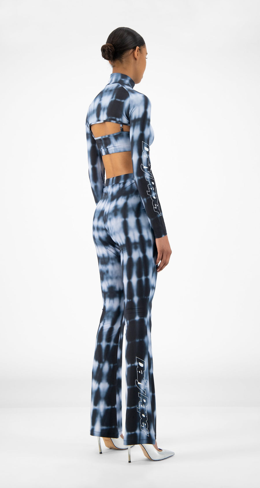 Daily Paper - Blue Shibori Reflare Pants - Women Rear