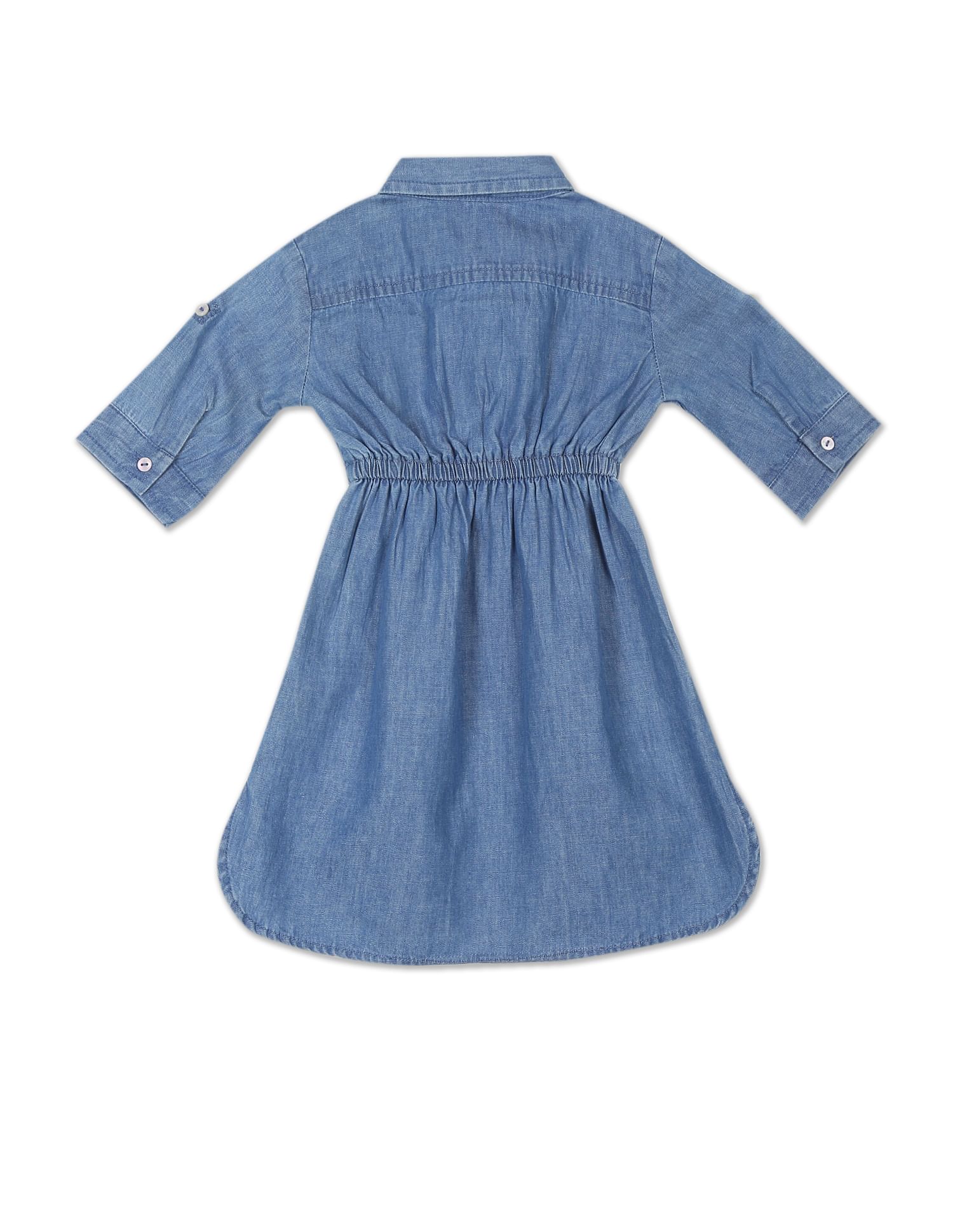 Girls Blue Brand Tape Chambray Shirt Dress – U.S. Polo Assn. India
